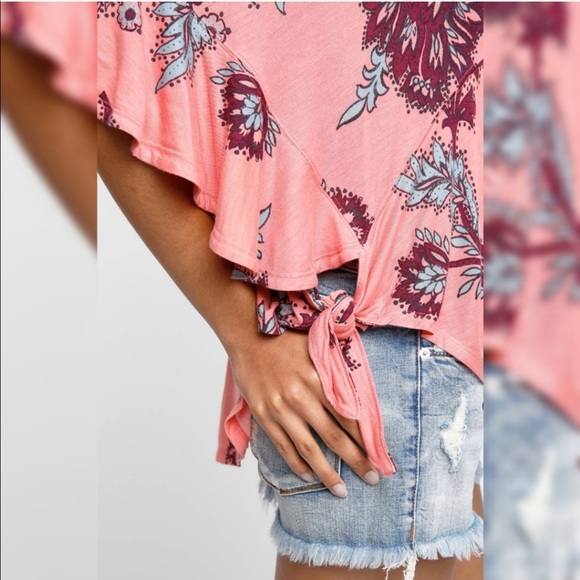 Free People Maui Wowie Palm Print Top - Picture 2 of 4